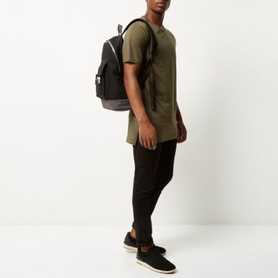 Black buckled backpack